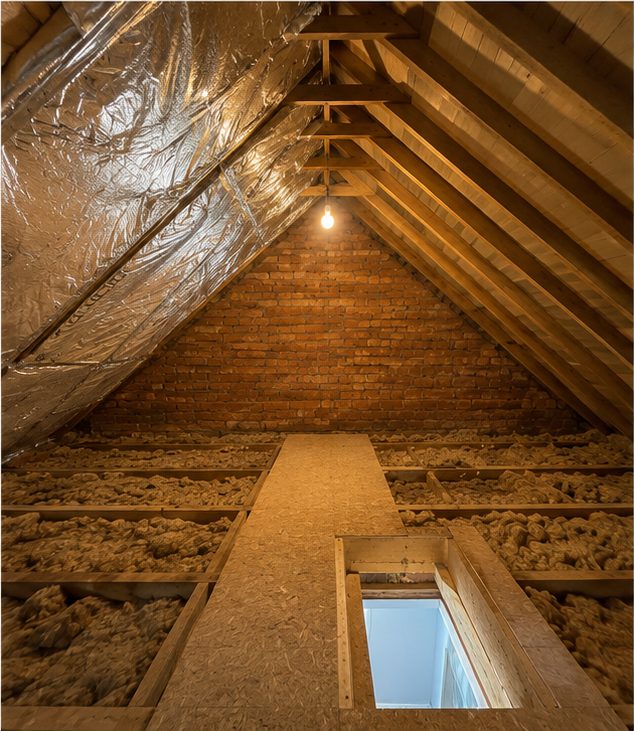 During: SuperFOIL SF19 multifoil being installed in a Liverpool loft